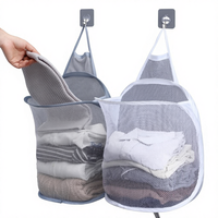 Panier de rangement pour vêtements sales pliable à fixer au mur avec design suspendu