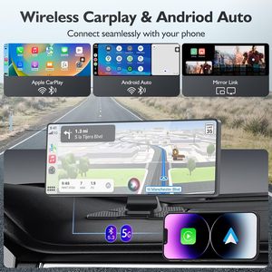 Pantalla Carplay de 10.26 Pulgadas para Automóvil, Cámara de Tablero 4K, Tableta Portátil para Apple y Android, Control por Voz y Táctil, Navegación GPS, Radio Estéreo - Product Image 2