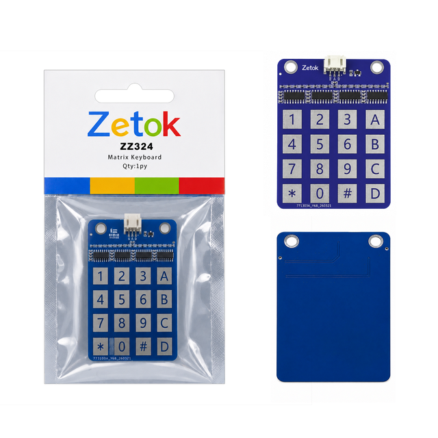 Zetok 4*4 Blue Matrix Keyboard 16 Button Matrix Electronic Components for Compatible With Arduino Membrane Switch Module
