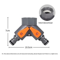 Adaptateur trois voies pour pistolet de lavage auto, raccord rapide en plastique pour tuyau de jardin, déviateur en Y pour robinet, modèle 1 pouce AT1048 BS