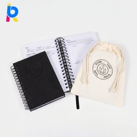 Carnet de luxe A5 en papier recyclé, couverture rigide ou souple, reliure spirale, gaufrage à sec, pour cadeau d'entreprise, logo personnalisé
