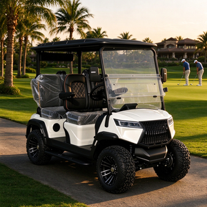 Carrito de Golf Eléctrico de 4 Plazas con Techo y Parabrisas, Llantas de 12/14 Pulgadas, Todoterreno - Product Image 1