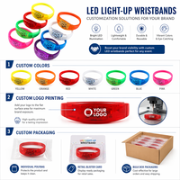 Bracelet LED en silicone activé par le son, logo personnalisé, lumineux, pour fêtes, concerts, cheerleading, vente en gros