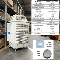 Ventilateur rafraîchisseur d'air évaporatif industriel et commercial sur pied, portable, 25000 cmh, pour un refroidissement intense et une humidification.