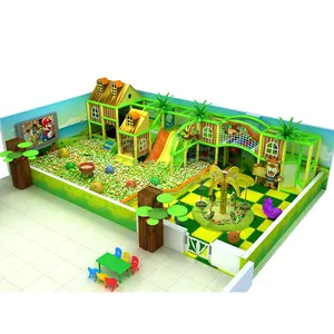 全定制森林主题儿童软游戏设备绿色彩虹桥室内游乐场设备
