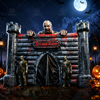 Grande Maison Gonflable Zombie pour Escape Room, Château Gonflable Effrayant avec Labyrinthe pour Festival d'Halloween, Événement Commercial, Décoration de Fête