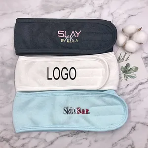 Salon Stretchy Head Band Brand Spa Skincare Custom Logo Women Facial Hairband Towel Headband for Facial