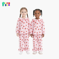 Pyjama pour filles en viscose de bambou et coton biologique 100% avec boutons, imprimé personnalisé, fabriqué par Puresun Factory