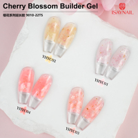Gel de construction pour ongles à paillettes florales 10 couleurs, durcissable à la lampe UV, gel de construction pour ongles effet fleur de cerisier