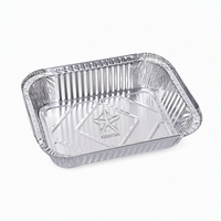 Plateaux jetables de papier d'aluminium de prix usine pour le conteneur à emporter de rectangle avec les couvercles de papier/plastique