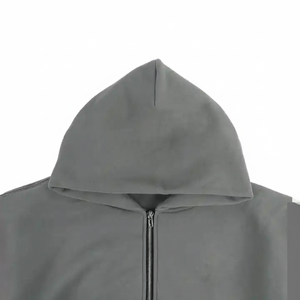 Sweat à capuche zippé uni pour hommes personnalisé, vierge, épais, double couche, sweats à capuche avec veste polaire et fermeture éclair - Product Image 1