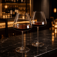 Gobelet à vin rouge moderne et élégant en cristal haute transparence pour verres à champagne, style ventre rond