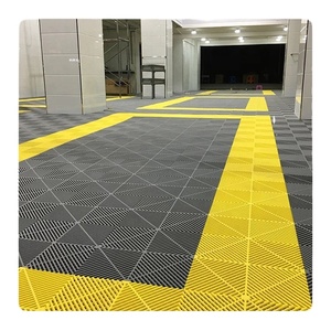 Suelo de plástico antideslizante enclavamiento drenaje garaje baldosas caucho - Product Image 4