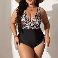 Maillot de bain grande taille à découpes imprimées, maillot de bain modeste pour femme 2026