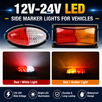 Nouvelles feux de position latéraux LED 12V-24V - Bicolores Rouge Ambre, Indicateurs de position ovales, Feux latéraux elliptiques et rectangulaires pour camions