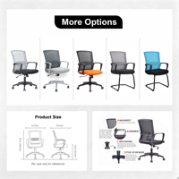Kabel Chaises de travail modernes pivotantes pour cadres à dossier moyen Chaise de bureau ergonomique en tissu maillé