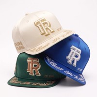 Casquette de baseball personnalisée de haute qualité, noire, à visière plate, avec broderie 3D TR, logo latéral gothique, vente en gros OEM ODM
