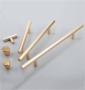 Simple Gold Color Zinc Alloy Brass Door Pull Handle for Kitchen <b>Cabinets</b> and Dressers Direct Sale - Product Image 3