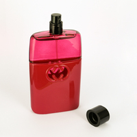 Perfume Femenino, Envase Rectangular Opaco Rojo Rosado, Tapa con Emblema Bronce, Caja Borgoña, Pasión, San Valentín, Larga Duración