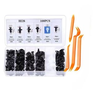 HE26 100 Piezas Clips Universales para Automóviles, 6 Tipos de Pernos de Expansión para Reparación y Reemplazo de Parachoques y Guardabarros - Product Image 3