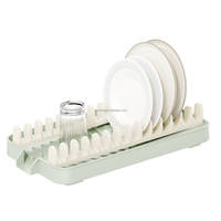 WIREKING Mini égouttoir à vaisselle en plastique pour 14 assiettes, organisateur de cuisine, design séparable avec bac de récupération des eaux, logo couleur personnalisée