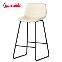 Chaise de bar moderne en métal de luxe à dossier bas pour comptoir, mobilier commercial