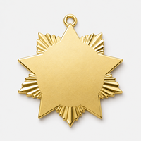 Medaglia Personalizzata in Lega di Zinco Placcata Oro a Forma di Stella, Medaglia Sportiva in Metallo per Incisione, per Eventi Scolastici
