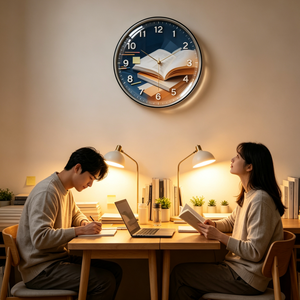 <span class=keywords><strong>Horloge</strong></span> murale mécanique Art Déco avec motif nature morte, design circulaire à une seule face, affichage à aiguilles pour salon, mariage - Product Image 2