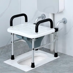 Medical Equipment Commode Hospital Chair Toilet Chair Patient Toilet Stool <b>Elderly</b> Pregnant Woman <b>Mobile</b> Floding Toilet Chair - Product Image 3