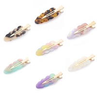 Barrettes à cheveux plates à la mode, sans plis, pour le coiffage, pinces à cheveux léopard, sans plis, pour le maquillage, pinces à cheveux sans pliage