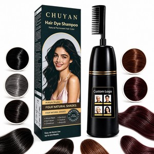 Crème colorante permanente pour cheveux à l'extrait d'herbes naturelles avec applicateur peigne, prix d'usine, qualité professionnelle - Product Image 1