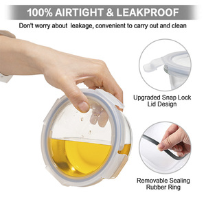 Ikoo Tùy Chỉnh 24-Mảnh Thủy Tinh Lưu Trữ Container Có Nắp Đậy Hình Chữ Nhật Hiện Đại Thiết Kế Microwaveable Thực Phẩm Container Nhà Bếp Bài Thuyết Trình - Product Image 5