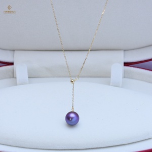 <span class=keywords><strong>Collana</strong></span> da Donna in Argento S925 con Ciondolo a <span class=keywords><strong>Perla</strong></span> <span class=keywords><strong>Singola</strong></span> Edison Rotonda di Lusso in <span class=keywords><strong>Perla</strong></span> d'Acqua Dolce Viola Chiaro - Product Image 4