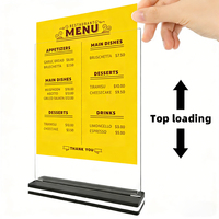 Support de menu de table en acrylique double face personnalisé A5 A4 - Porte-menu multi-usages, porte-cartes de visite, support publicitaire
