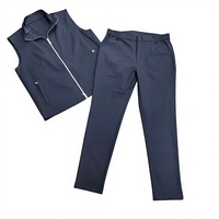 Ensemble gilet décontracté en tricot uni pour homme, léger, sans manches, séchage rapide, col rabattu, automne