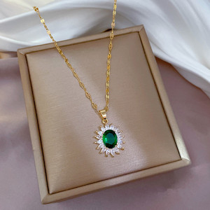 Collana con Pendente a Catena Geometrica Girasole in Rame Classico per Donna, Gioiello Elegante e alla Moda per Uso Quotidiano - Product Image 3
