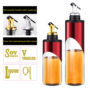 Thủy Tinh Dầu Ô Liu Nước Sốt Đậu Nành Chai Dispenser Trong Suốt Gia Vị Container Thép Không Gỉ Đa Chức Năng Dầu Dispenser Chai - Product Image 6