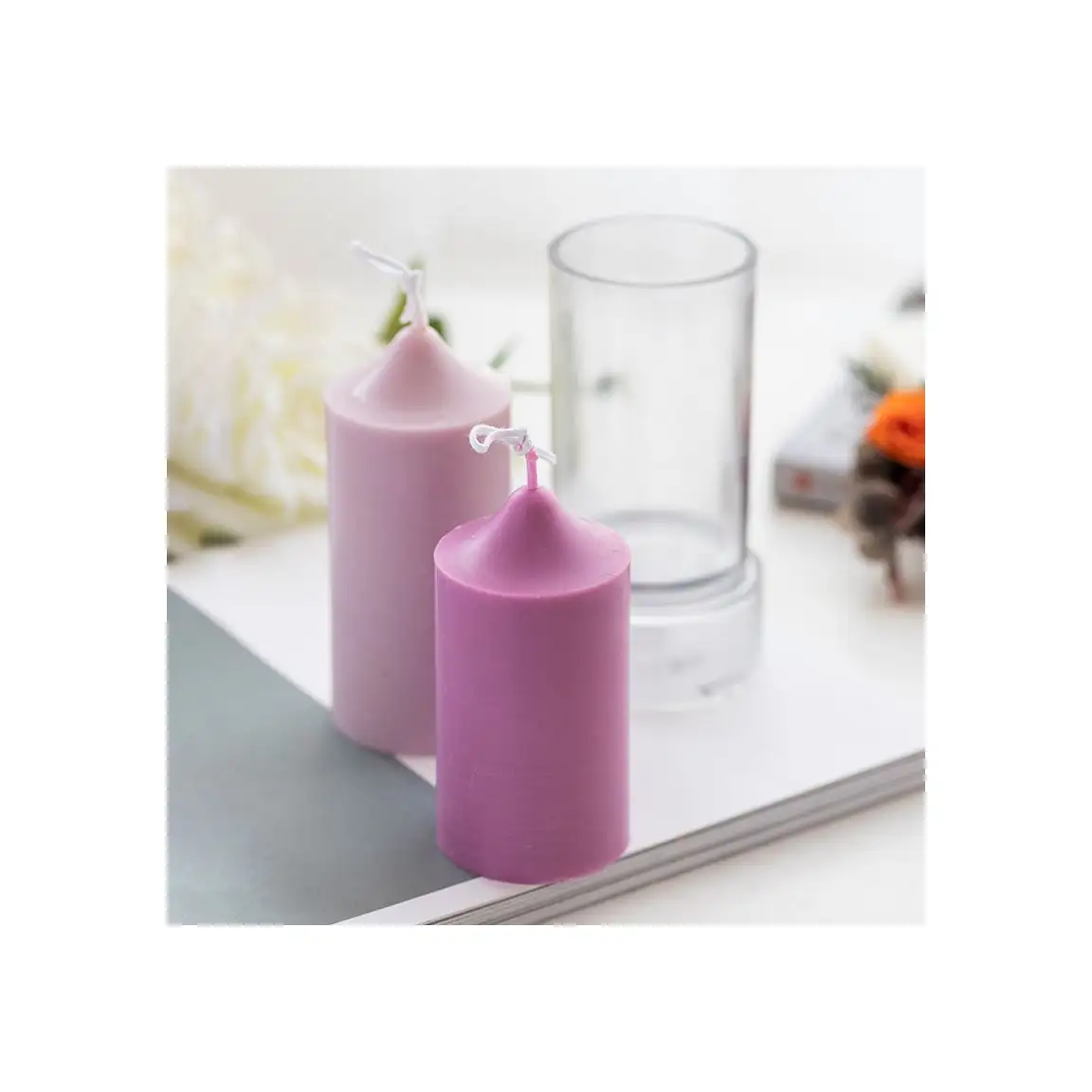 Classic home Decor Preserving Flower Luxury 100% Natural soy wax in the shape of a cylindrical church luxury Scented Candles