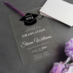 Cá nhân High School College GRAD Đảng mời lớp của 2024 tốt nghiệp Acrylic tốt nghiệp lời mời thẻ - Product Image 5