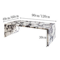 HZX Meubles en pierre modernes, ensemble de socles de sol en marbre Calacata Viola, table basse et table d'appoint en marbre