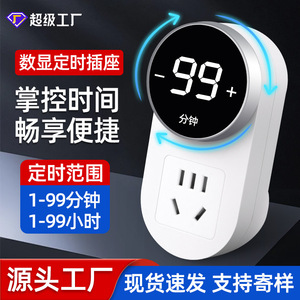 Smart <b>Socket</b> <b>With</b> Digital Display Rotatable <b>Timer</b> For Universal Use CN Plug Plastic Material - Product Image 3