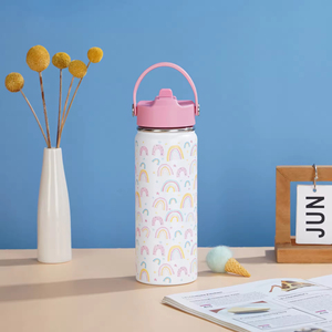 Outdoor Portable Handle Suction Tube Cartoon Keep Cold and <b>Hot</b> 6-12 Hours Children's Vacuum Thermos Cup 304 Stainless Steel - Product Image 4