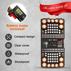 Treo tường Pin container với pin có thể tháo rời Tester Có thể chứa 136pcs <span class=keywords><strong>Battery</strong></span> Organizer trường hợp cho Rack tổ chức - Product Image 2