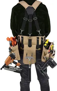 Heavy Duty Carpenters Tool Belt Cintura Bag Carpinteiro Acolchoado Ferramenta Organizador Titular Ferramenta PouchWaist Belt Suspensórios