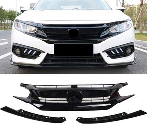 Grille de pare-chocs avant pour Honda <span class=keywords><strong>Civic</strong></span> 2016 2017 <span class=keywords><strong>2018</strong></span> Noir brillant Coupé Berline 10e génération 2045FY157-N - Product Image 4