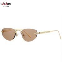 Lunettes de soleil œil-de-chat sans monture Bettega, nouvelle mode, pour femmes, tendance, protection solaire pour l'extérieur