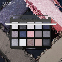 IMAGIC Großhandel Premium 15-Farben-Lidschattenpalette Tiefe Kühle Töne Reichhaltige Pigmentierung Matt Schimmernd Glitzernd für Augenkonturierung