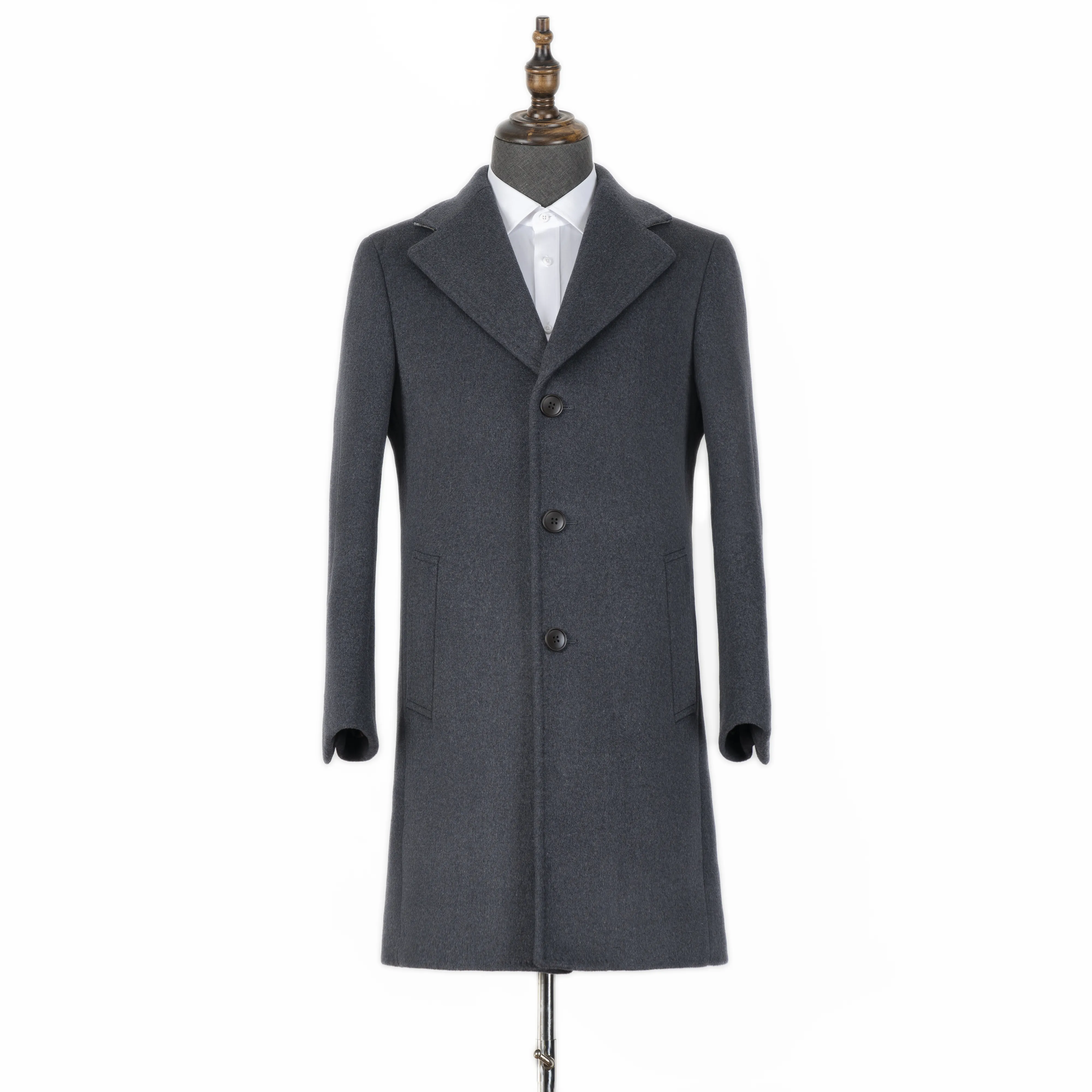 2022 Winter High Quality Drak Gray Peaky Blinder Style Custom Made Overcoat Jacket For Men