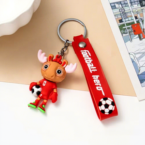 Porte-clés en silicone LEYAO Football Hero Cartoon Animal, pendentif sportif <span class=keywords><strong>pour</strong></span> cadeaux <span class=keywords><strong>de</strong></span> fans et accessoires quotidiens - Product Image 2