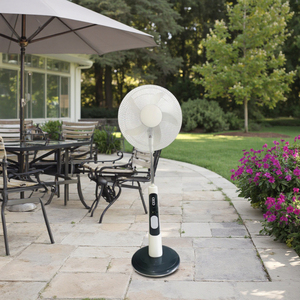 16-Inch Outdoor Vertical Solar Fan <b>Remote</b> <b>Controlled</b> 5-Blade Cooling Mechanical Floor-Standing for Camping Made of Plastic Solar - Product Image 4